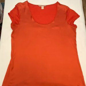 Banana Republic orange satin/knit tee